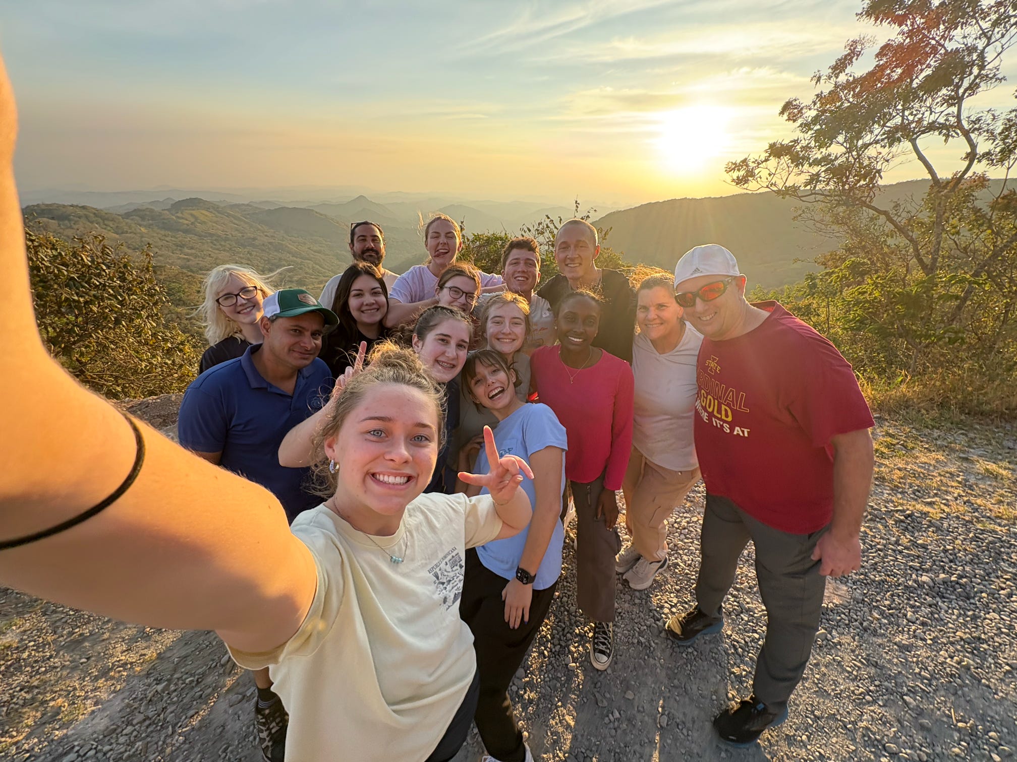 Students posing in Costa Rica